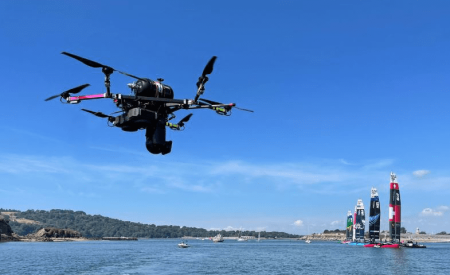 Sail Grand Prix broadcasted using fuel cell powered drone